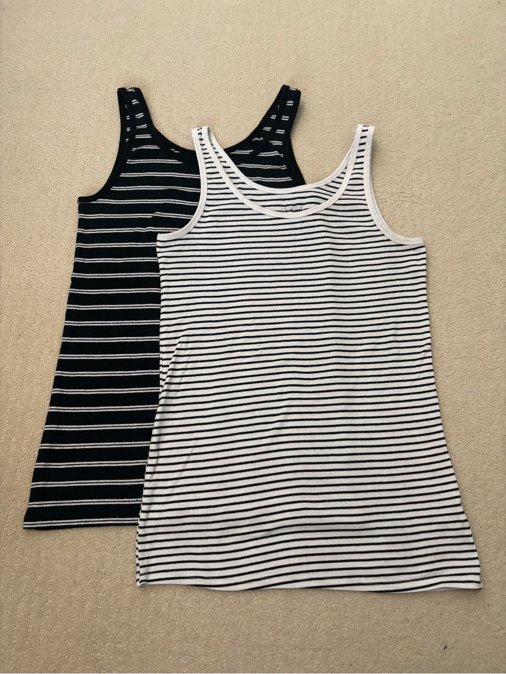 Merona Women’s Black and White Striped Tank Top Set of 2